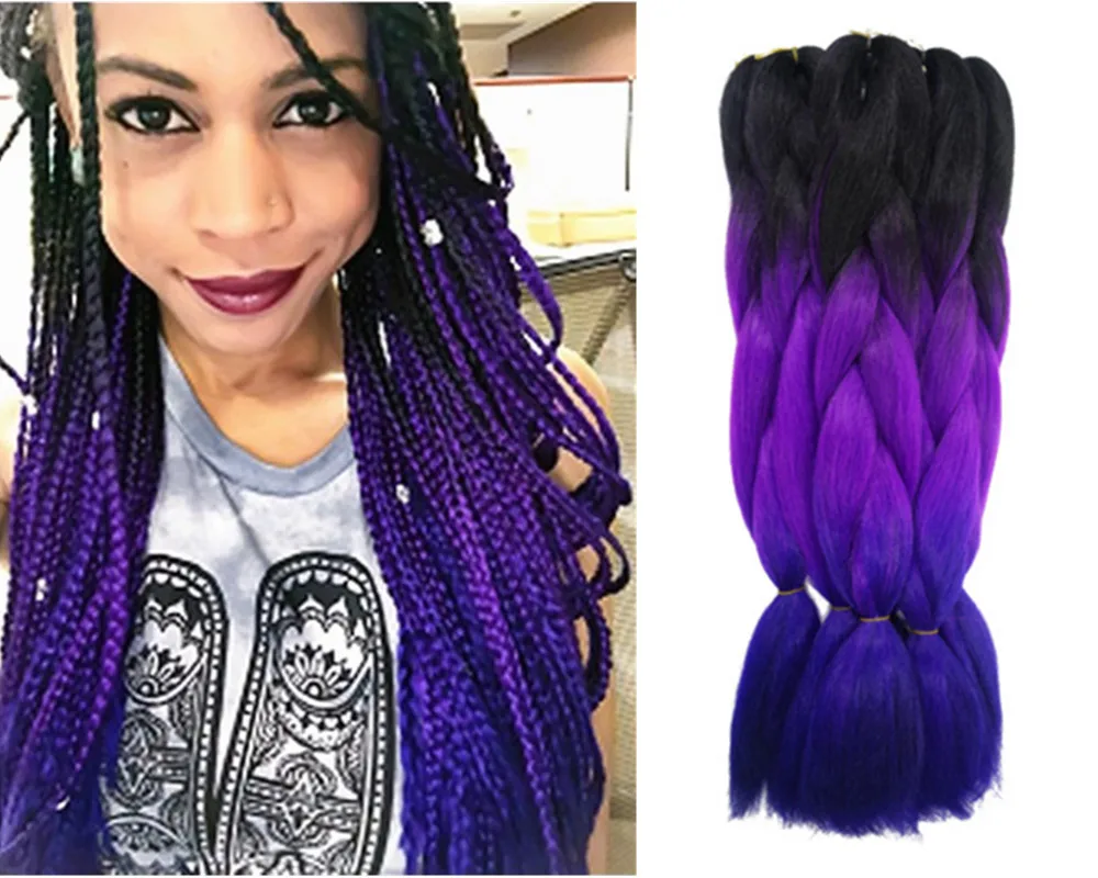 2. Synthetic Blue Ombre Kanekalon Braiding Hair - wide 1