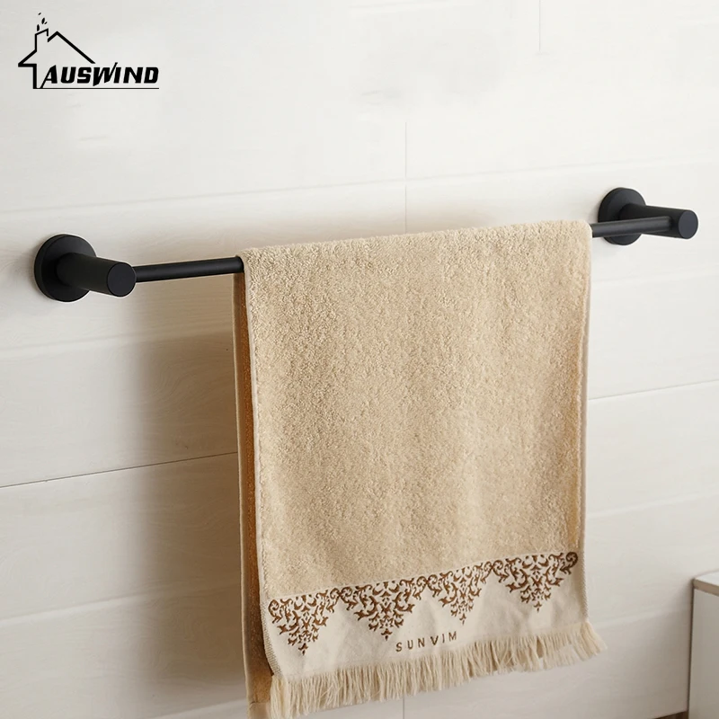 

New Design Contemporary 304 Stainless Steel Brushed Towel Holder Towel Rack European Black Simple Towel Bar Bathroom Products T8