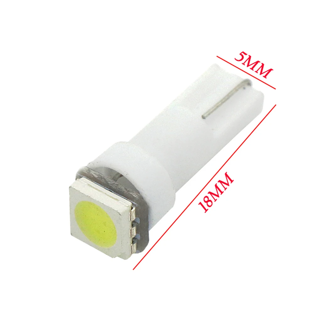 10 шт. T5 1SMD 5050 светодиодный номерной знак приборной панели клиновидные огни белый