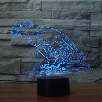 

parrot stands in the branch colorful night lamp 7 Changing Colors Touch Sensor For Kids or Adults