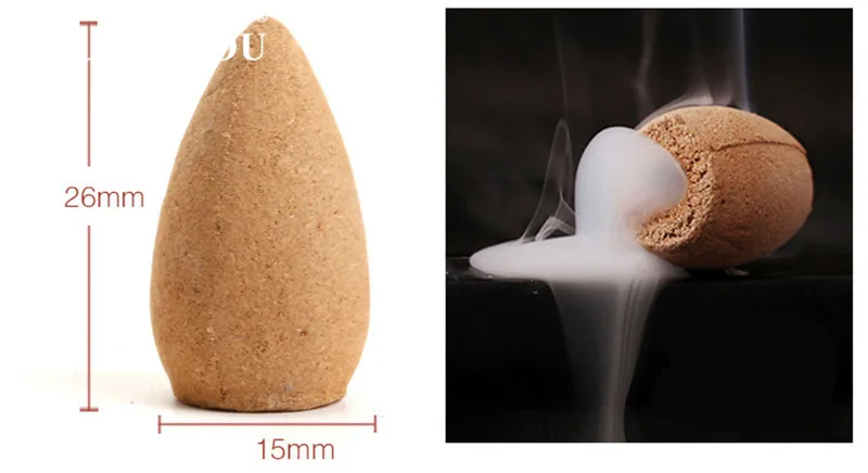 Коробка упакованная 80 шт. конусов для благовоний с обратным потоком натуральный аромат сандалового дерева рефлюкс благовония для чайного дома медитации цветной дым