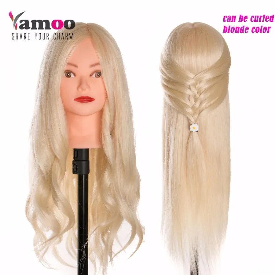 training head blonde real human hair