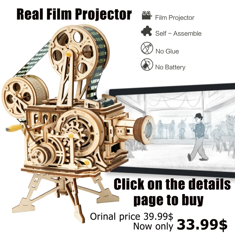 Деревянная 3D головоломка Robotime для самостоятельной сборки 4 вида лазерная резка