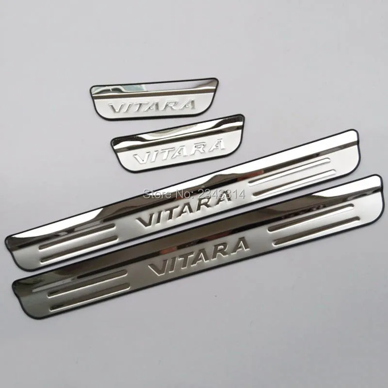 WJHNB 4PCS/SET Stainless Steel Scuff Plate/Door Sill For Suzuki Vitara 2015-2018 Car Styling Accessories,A,A