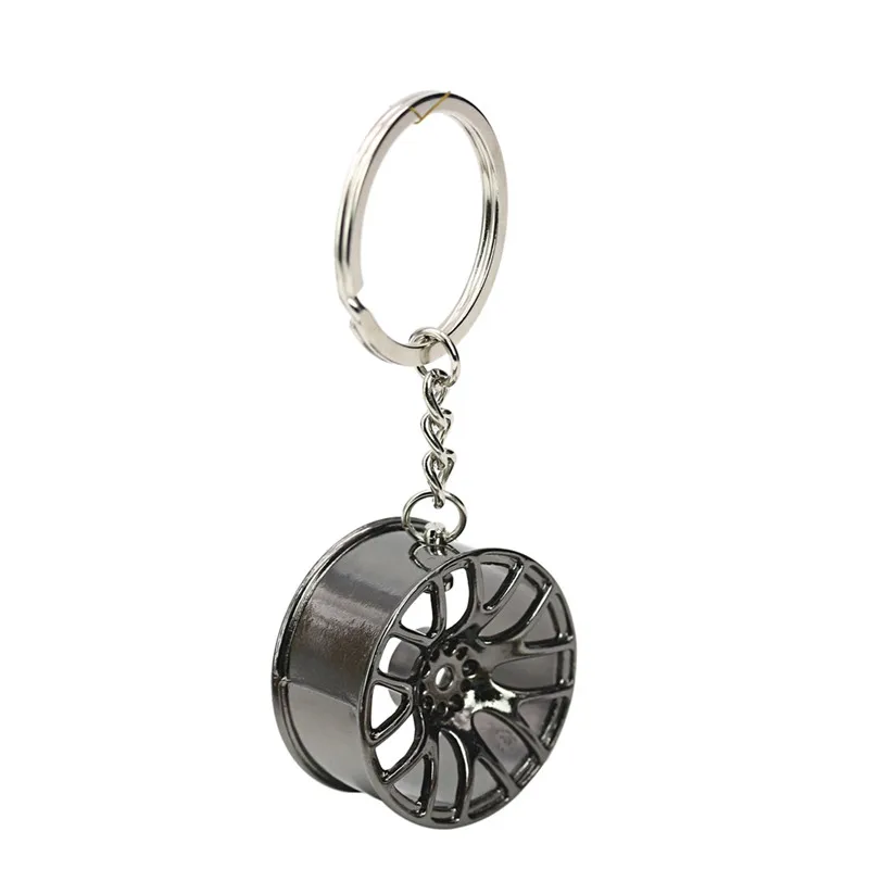 Key Chain Wheel Rim Keychain Hollow Tires Key Holder Black Gold Women Bag Keyring Jewelry