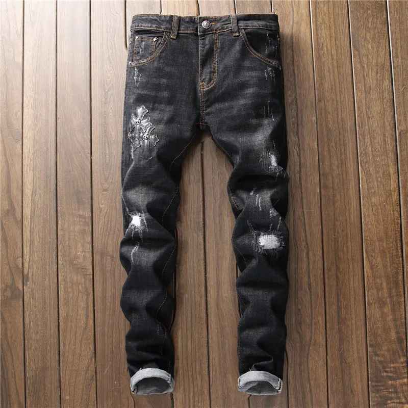 2018 Brand Designer Slim Fit Ripped Jeans Men Hi Street Mens Distressed ...