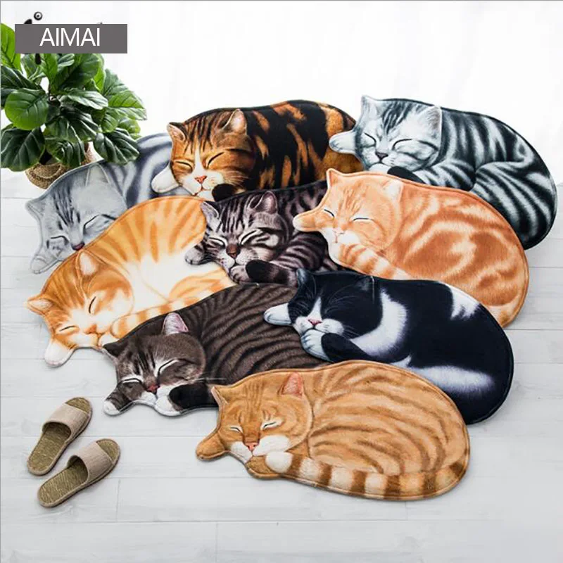 

Thick Coral Velvet 3D Cats Rugs Soft Thickness Non-slip Washable Durable Area Rug Absorbent Bathroom Mat Children Carpet Bedroom