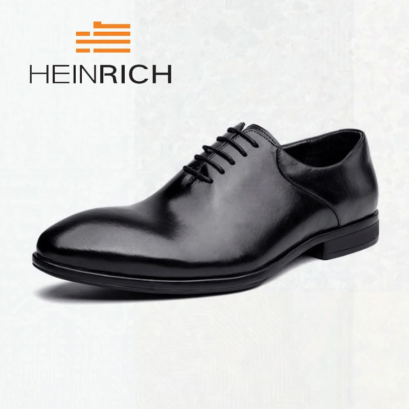 

HEINRICH Formal Shoes Man Pointed Toe Winter Business Shoes Fashion Dress Minimalist Design Lace Up Male Shoes Sepatu Pria
