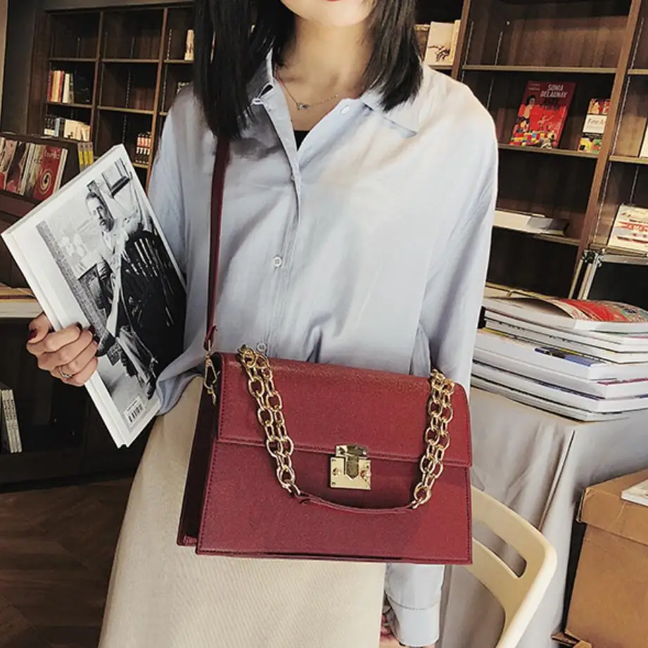 Роскошная брендовая сумка, модная Новая высококачественная женская сумка из искусственной кожи, большая сумка-тоут с замком и цепочкой, сумки через плечо