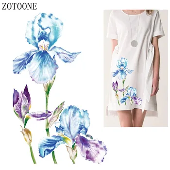 

Flower Heat Transfer Patch Pattern Dress Decoration Cartoon Iron On Patches DIY Accessory For Clothing Girls Badges Stickers