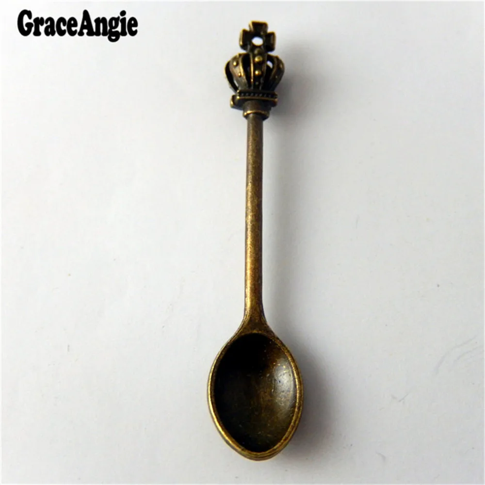 

Wholesale 10pcs/lot Women Antique bronze Alloy Spoon charms pendants jewelry Finding for necklace bracelet 59*11*7mm