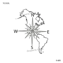 HXMAN компас Временные татуировки для водонепроницаемых мужчин поддельные боди-арт женщин дизайн мода ручная наклейка 9,8X6 см E-025