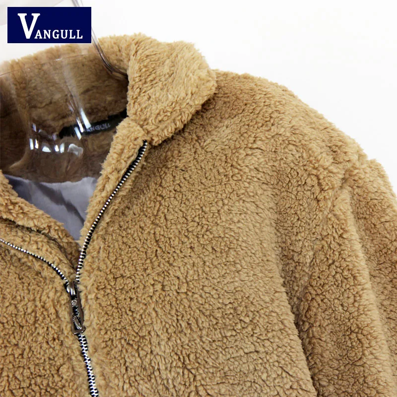 VANGULL Women Thick Flocking Jackets Female Oversize Coats Fur Loose Style Pockets Streetwear Jacket Coat Winter Outwear 2018 VANGULL Women Thick Flocking Jackets Female Oversize Coats Fur Loose Style Pockets Streetwear Jacket Coat Winter Outwear 2018