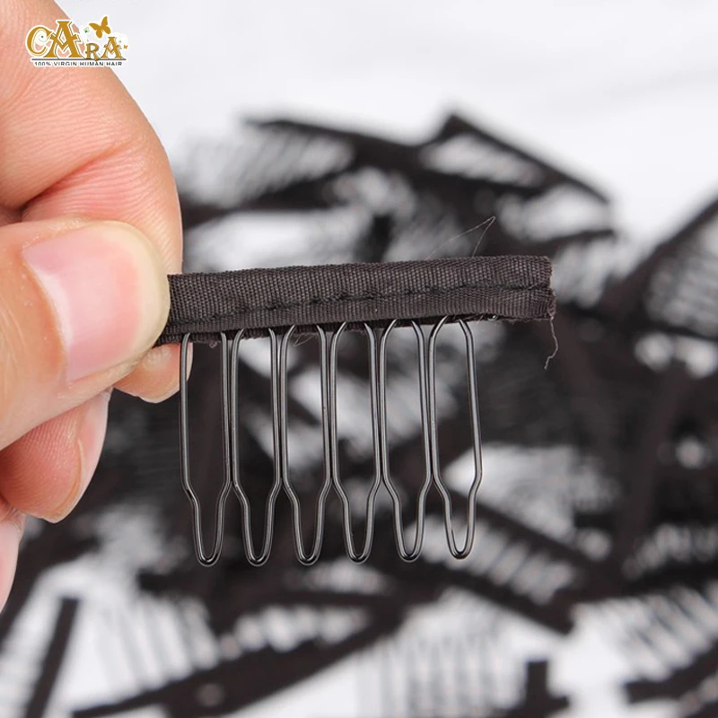 Wig combs Clips For Wig Cap and Wig Making Combs, brown color, 50pcs