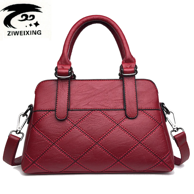 New Women Luxury Simple Plaid Handbags Thread Designer Messenger Bag