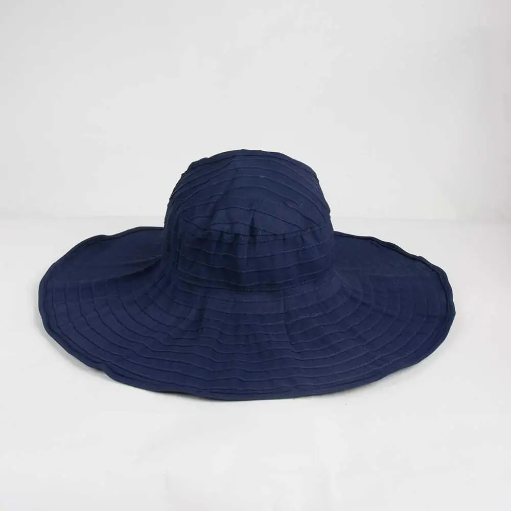 Fur Story 17619 женские модные летние пляжные шляпы с широкими полями с защитой от ультрафиолетовых лучей легкий ручной работы ветрозащитный трос - Цвет: Dark Blue