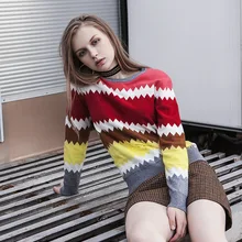 Fan Ye with The Same Color Sweater 2019 Pullovers O-Neck Wool Fashion Women Sweaters Fan Ye with The Same Color Sweater 2019 Pullovers O-Neck Wool Fashion Women Sweaters