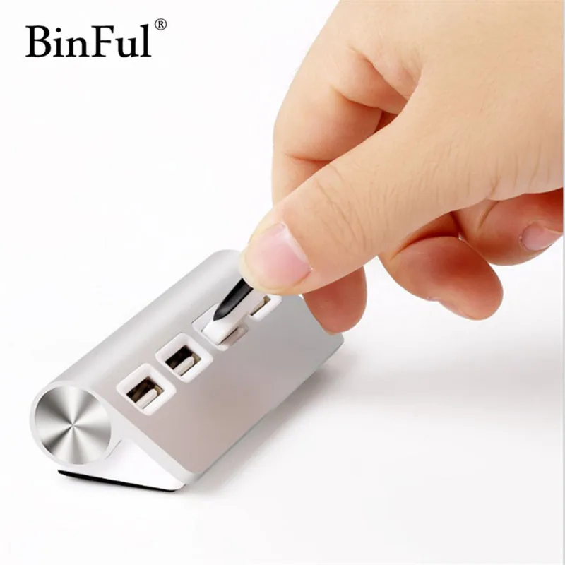BinFul Супер Скоростной Мини 4 портовый led USB 2 0 UD сплиттер алюминиевый силовой