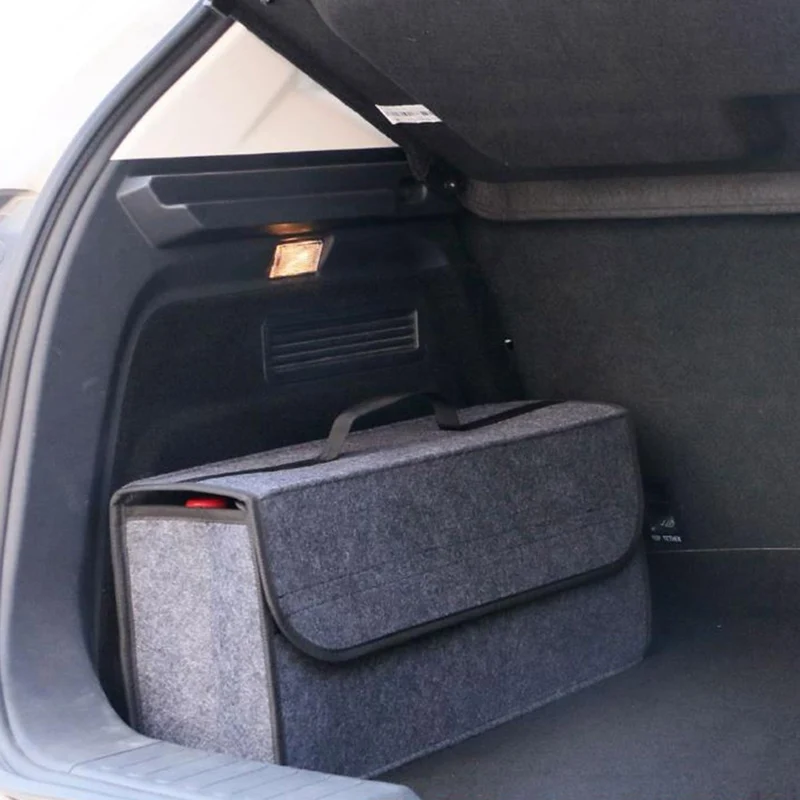 

Car Trunk Organizer Car Storage Bag Cargo Container Box Fireproof Stowing Tidying Holder Multi-Pocket Car Styling 50*17*24cm