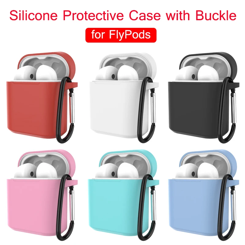 

Earphone Protective Case For Huawei Flypods Candy Color Soft Silicone Shockproof Headphone Headset Cover Ultra-Thin with Hooks