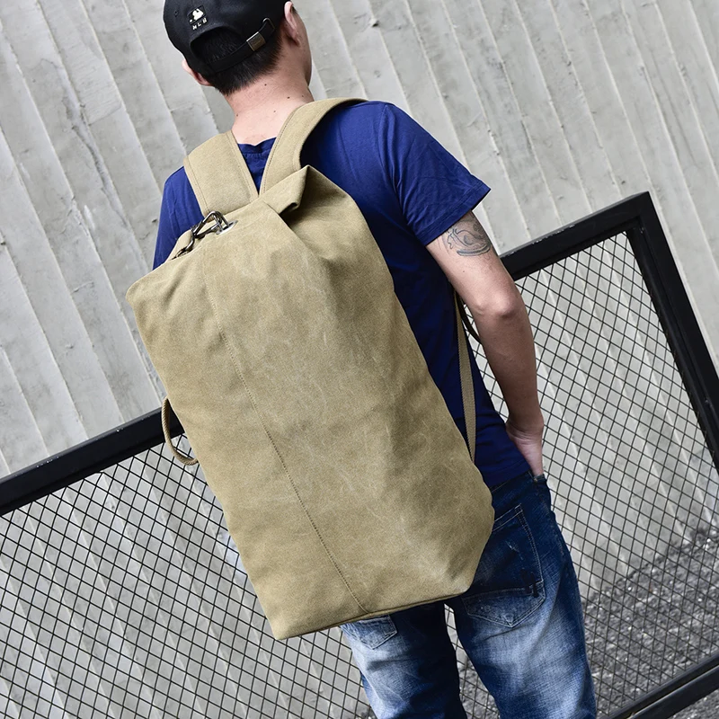  Large Capacity Rucksack Man Travel Bag Mountaineering Backpack Male Luggage Canvas Bucket Shoulder  - 33006764900