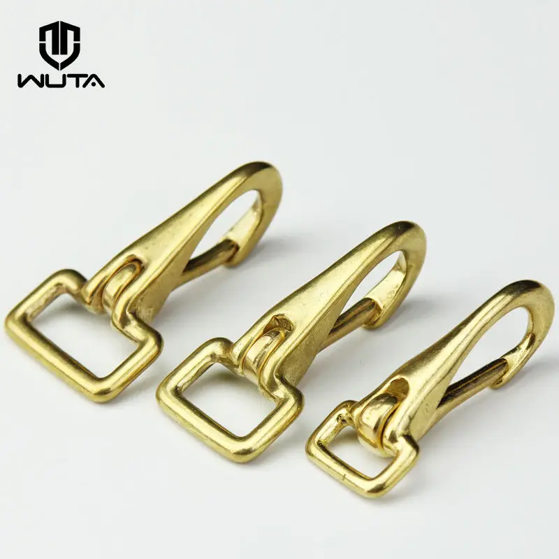 

WUTA Solid Brass Bag Hook Lobster Clasps Straping Hook buckle Shoulder Strap Swivel Snap Hook Fastener Key Chain Ring Square Eye