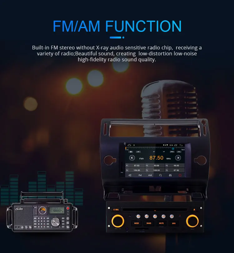 Cheap LJHANG Android 9.0 Car Multimedia Player For Citroen C4 C-Triomphe C-Quatre 2004-2012 WIFI GPS Navi 1 Din Car Radio Stereo Audio 8