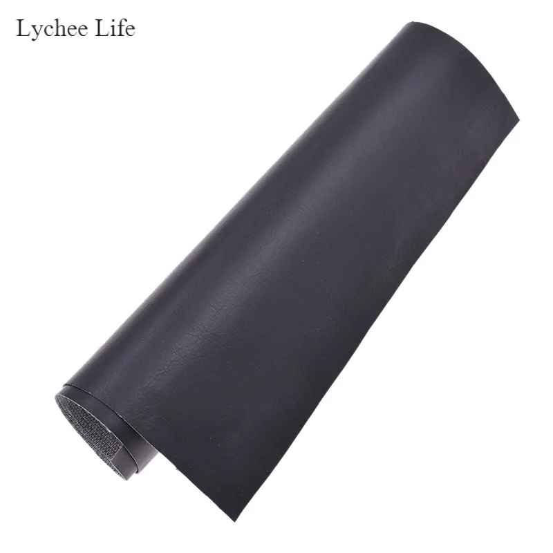 Lychee Life классический черный шитье одежды Синтетическая кожа ткань DIY ручной