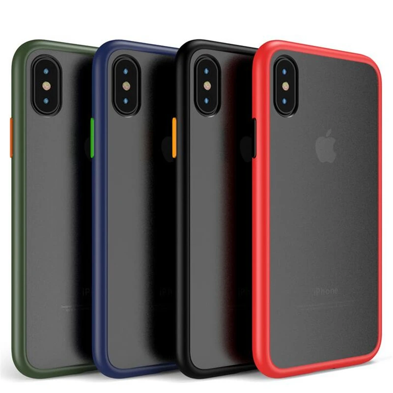 

Transparent phone case for iPhone XR matte high-strength PC backboard for iPhone7 8 6 6sPlusX XS XSMax silicone four-sided cover