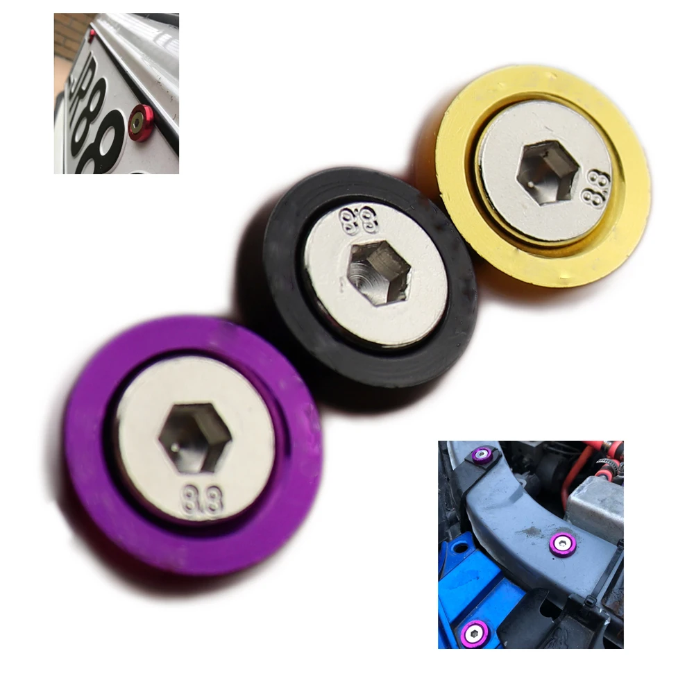 

10pcs/set JDM Style Washer Nut License Plate Bolts Fender Flare Stickers M6x20 Universal Auto Car Styling Tuning Modification