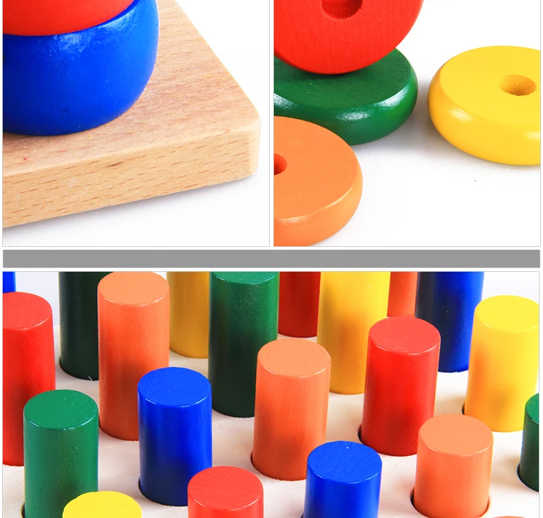 8 в 1 Набор для малышей Монтессори материалы обучающая игрушка геометрическая форма блокирует обучение сенсорные игрушки деревянные игрушки детские развивающие игрушки