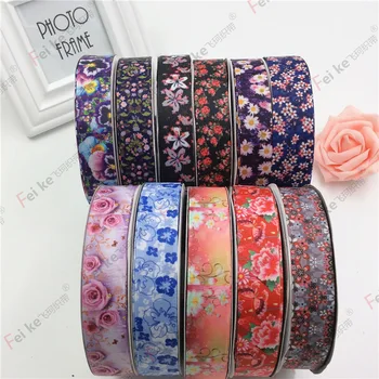 

2.5cm thermal transfer ribbon high density thread ribbon and wind series wedding packaging ribbon flower butterfly