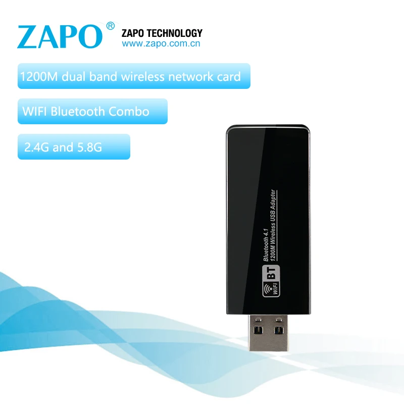 ZAPO офис мини 1200 Мбит/с беспроводной USB 3,0 Lan адаптер 5 ГГц wifi точка доступа Добавить Bluetooth 4,1 сетевая карта для всех Windows Linux