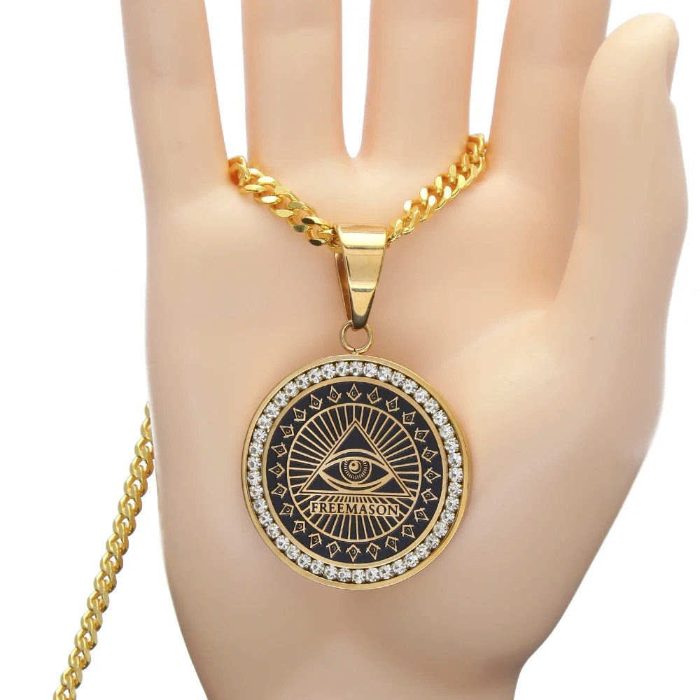 Подвески Uwin Eye of Providence ожерелье с прозрачными стразами классическое модное хип