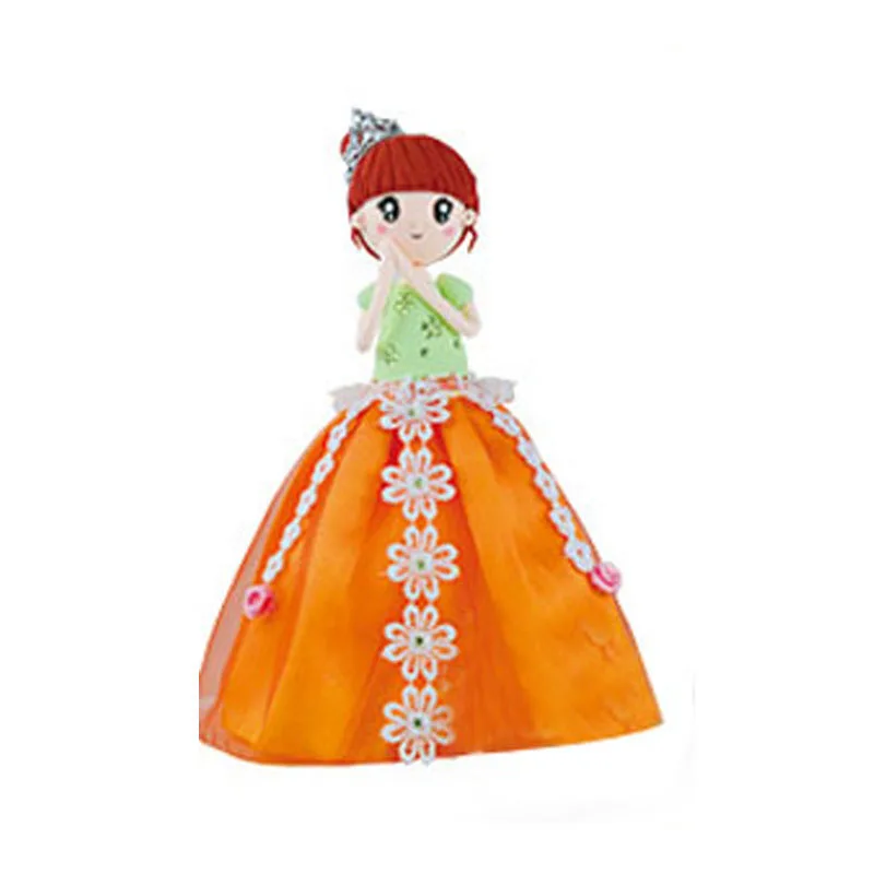 ФОТО 1 Piece DIY Toys Super Light Clay Princess With Orange Dress Playdough Material Package For Children Colored Clay Safe Non-toxic
