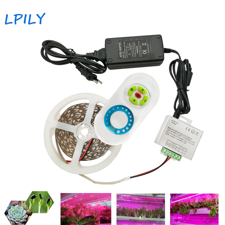 

LED Grow Lights DC12V Growing LED Strip Plant Growth Light Set with Adapter and RF Controller led grow light for indoor use