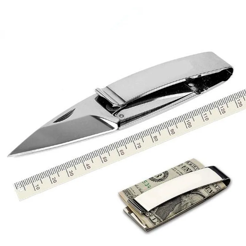 2pcs Outdoor Necessary EDC Tool Multi Wallet Money Clip knives Mini Folding Knife Money Holder jackknife