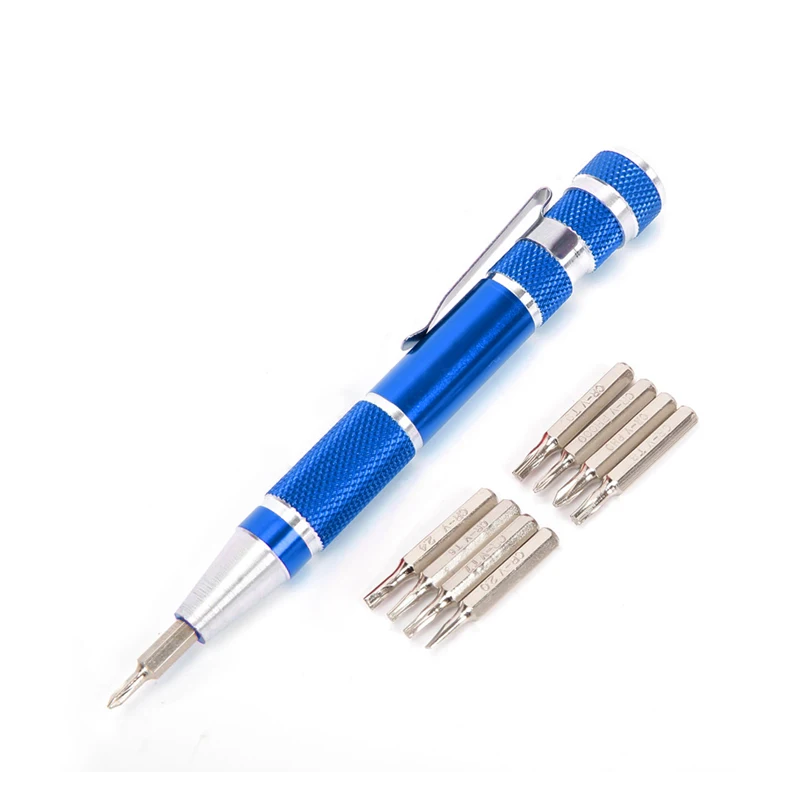

Screwdriver Set Stainless Steel Mini EDC Multifunction Key Shape Slotted and Pen Shape Screwdrivers Keychain Pocket Repair Tool