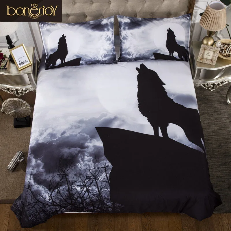 Bonenjoy Black And White Wolf Bedding High Quality Animal 3d Duvet