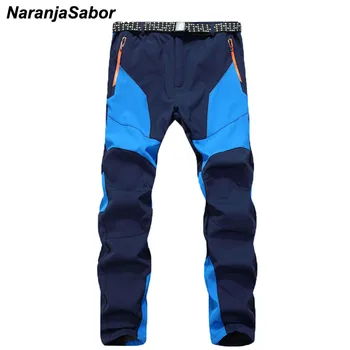 

NaranjaSabor 2020 Autumn Winter Men's Casual Thick Pants Waterproof Thermal Pant Inside Fleece Male Trousers Mens Brand Clothing