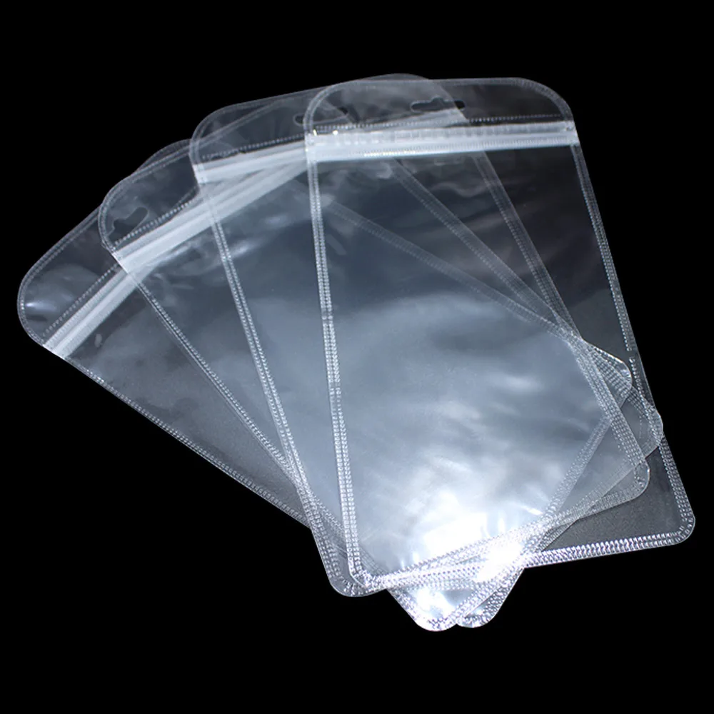 100 шт./лот самостоятельная печать Ziplock мешок ясно Пластик Упаковка Сумка пакет со струнным замком мешок молния Polybag мешок с повесить