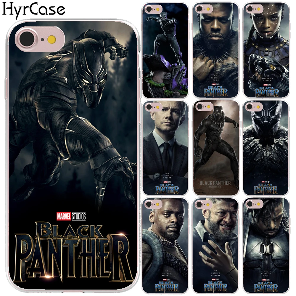 Black Panther Marvel Soft TPU Silicone Phone Back Case Cover For Apple