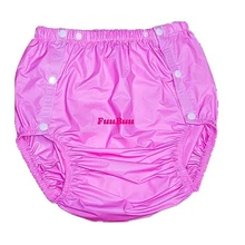 Fraldas para adultos FUUBUU2203-Pink-M-1PCS, fraldas não descartáveis de plástico, calças de fralda