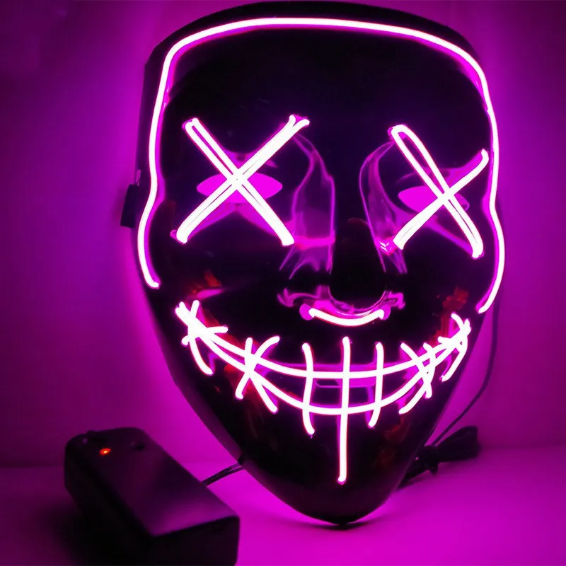 Led Mask Halloween Party Masque Masquerade Masks Neon Maske Light Glow In The Dark Mascara Cosplay Horror Masker Glowing Gifts (5)