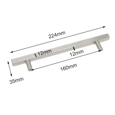 Probrico сатинированные стальные ручки для шкафа 12 мм квадратный бар кухня Hnadle шкаф комод ящик ручки