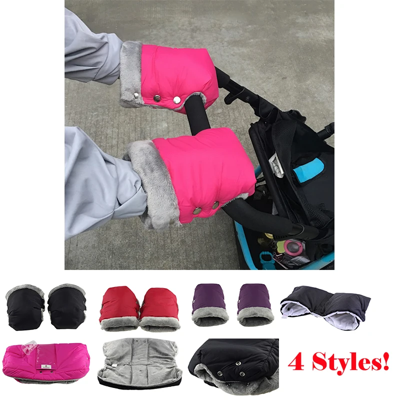 

Baby Carriage Pushchair Winter Warm Fur Fleece Pram Hand Muff Hand Cover Buggy Clutch Cart Muff Glove Stroller Accessories