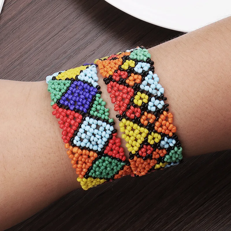 

Bohemian Handmade MIYUKI Seed Bead Bracelet Personalized Colorful Elastic Friendship Bracelet for Women Men Summer Jewelry Gift