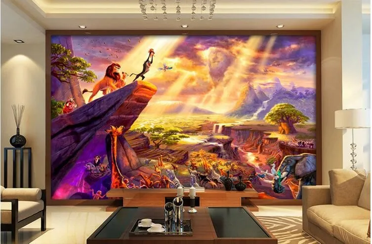 3d-room-wallpaper-custom-mural-non-woven-Fairy-tale-the-lion-king-painting-photo-3d-wall