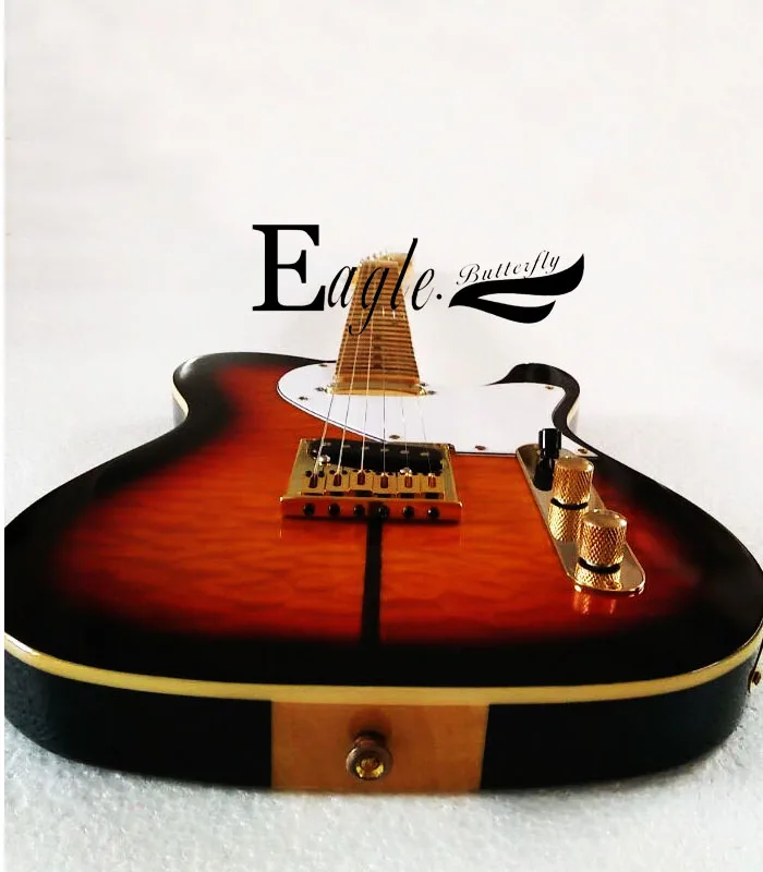 Eagle. Butterfly electric guitar, electric bass Custom Shop TELE floc Maple body veneer hand