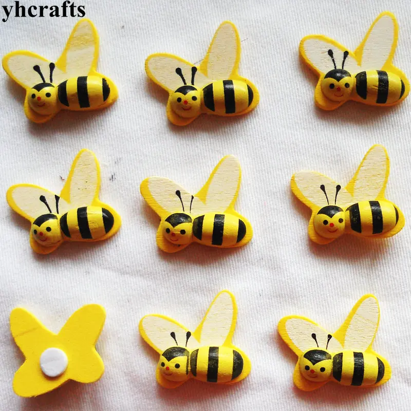 WeieW Stylish Accessories for the Home Bumble Bees Fridge Wooden Sticker Handicraft Accessories 100Pcs WeieW Stylish Accessories for the Home Bumble Bees Fridge Wooden Sticker Handicraft Accessories 100Pcs
